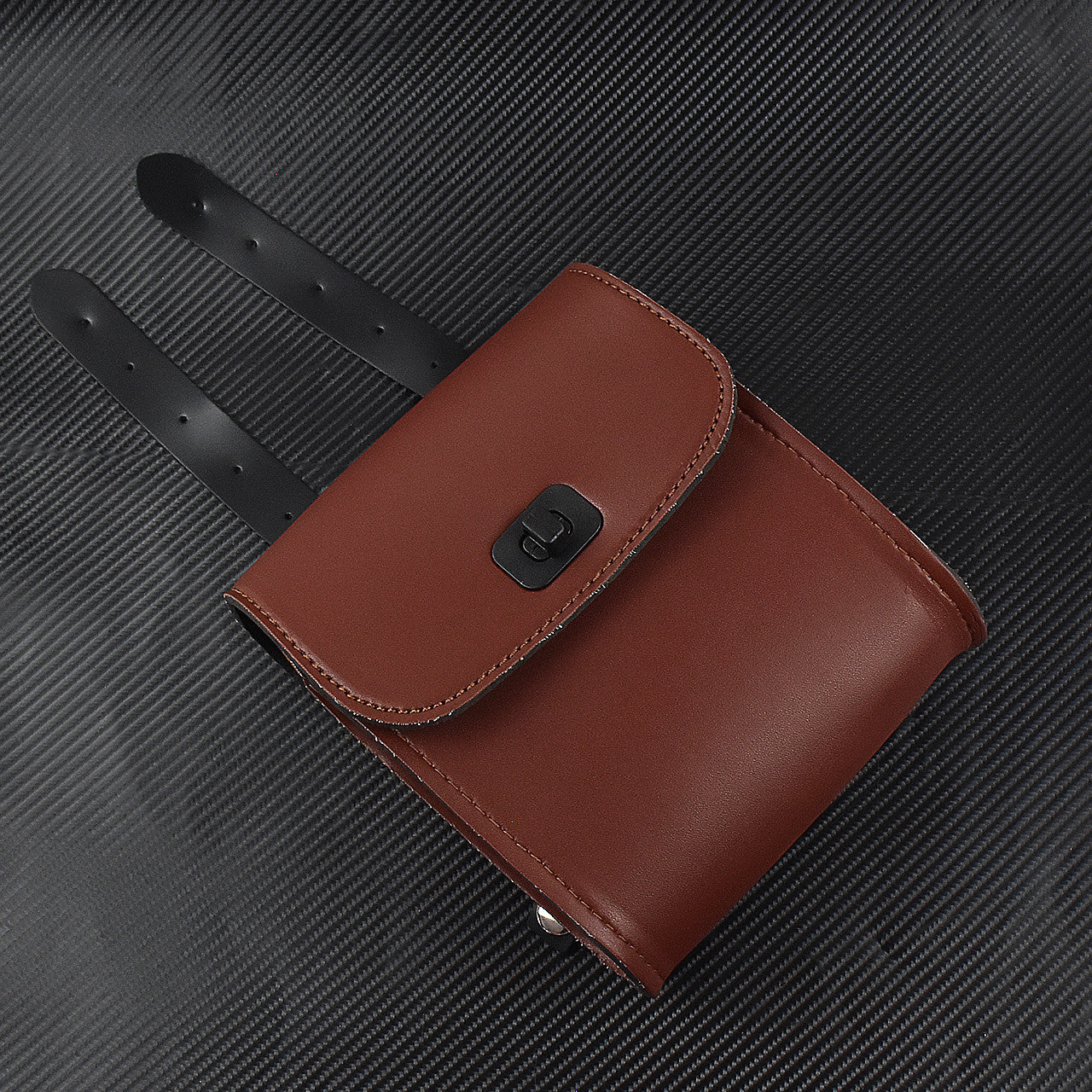 Universal Motorcycle Front Handlebar Tool Bag Luggage Pouch Saddle Bag Brown