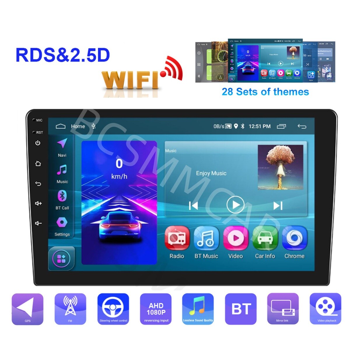 For Apple Carplay Android 13 Car Stereo Radio GPS Double 2 Din Multimedia Player