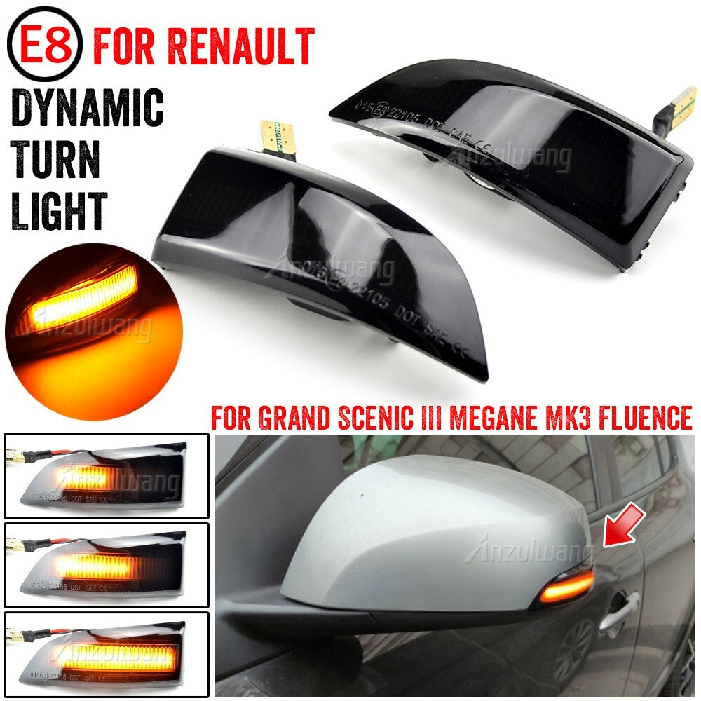 Dynamic Turn Signal Light for Renault Megane Fluence Latitude Samsung Safrane