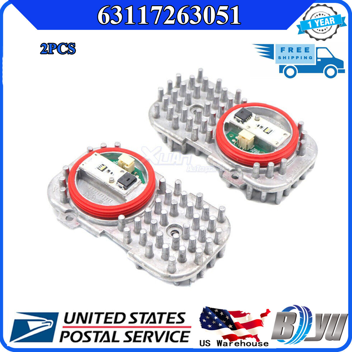 63117263051 2-piece LED daytime running light module for BMW 3 Series, 4 Series, 6 Series, X3, X5, X6