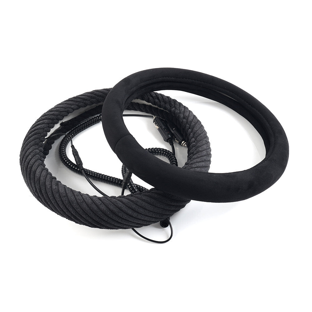 Heated Steering Wheel Cover Tangle Design Heating Hand Warmer 14.5-15.5in