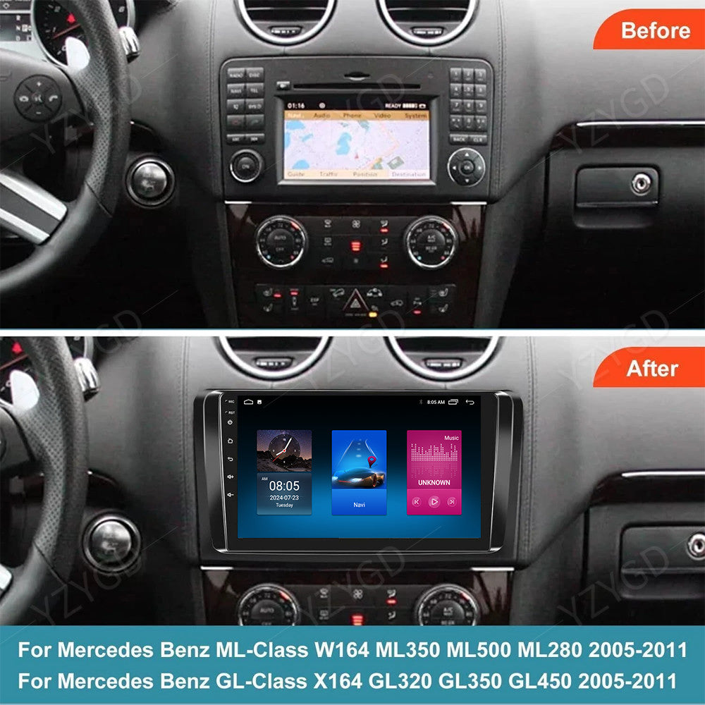 9 for Mercedes for Benz ML350 GL450 2007-2011 Android CarPlay Car Stereo Radio GPS