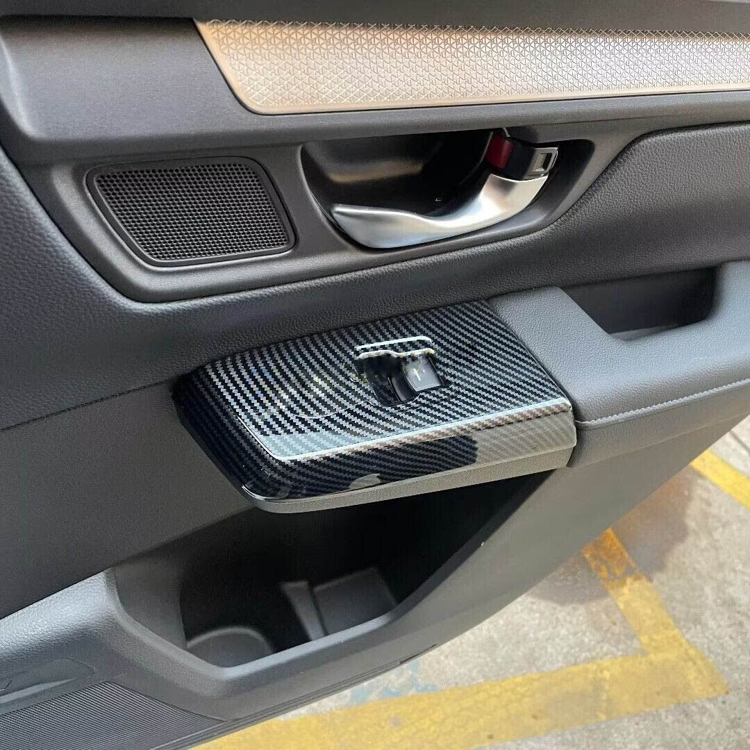 Carbon Fiber Car Door Window Switch Panel Cover Trim For 23-24 for Honda CR-V