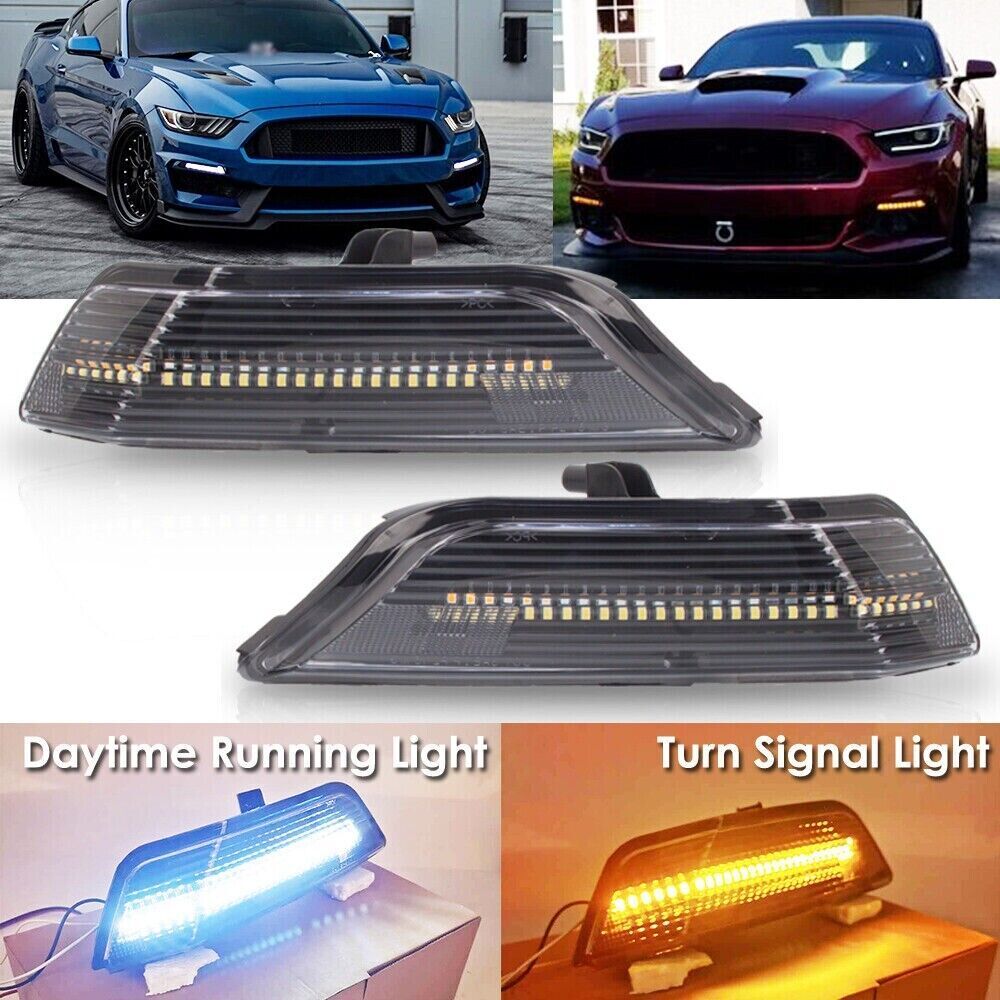 Fit for Ford for Mustang 2015-2017 Fog Lights Sequential LED DRL Bumper Turn Signals