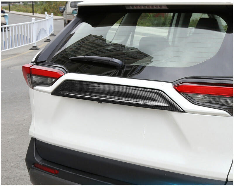 for Toyota RAV4 2019-2023 Carbon Fiber Tailgate Trunk Lid Panel Cover Trim ABS