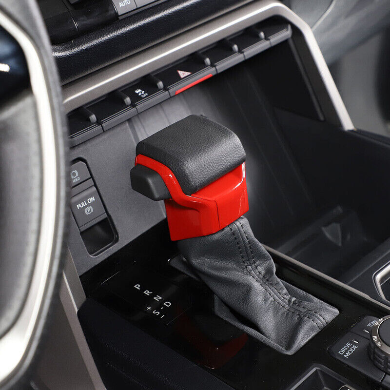3¡ÁRed ABS Gear Shift Knob Head Panel Cover For Toyot@ Tundr@ / Sequoia 2022-2023