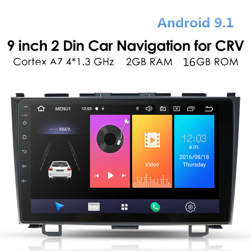 Car 2Din 2+16G Android Radio GPS Wifi Navigation Multimedia Player For 07-11 CRV