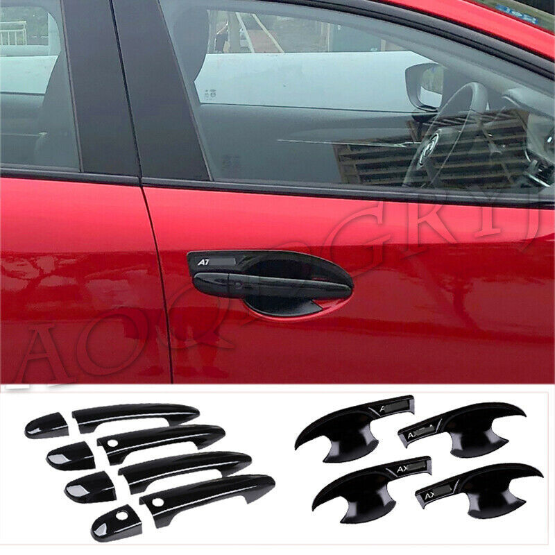 for Mazda 3 Axela 2014-2018 Glossy Black Side Door Handle+Bowl Combo Trim Covers