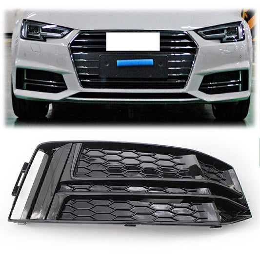 The lower grille grille on the right front bumper is suitable for Audi S4 A4 S Series B9 2017/18 Black.