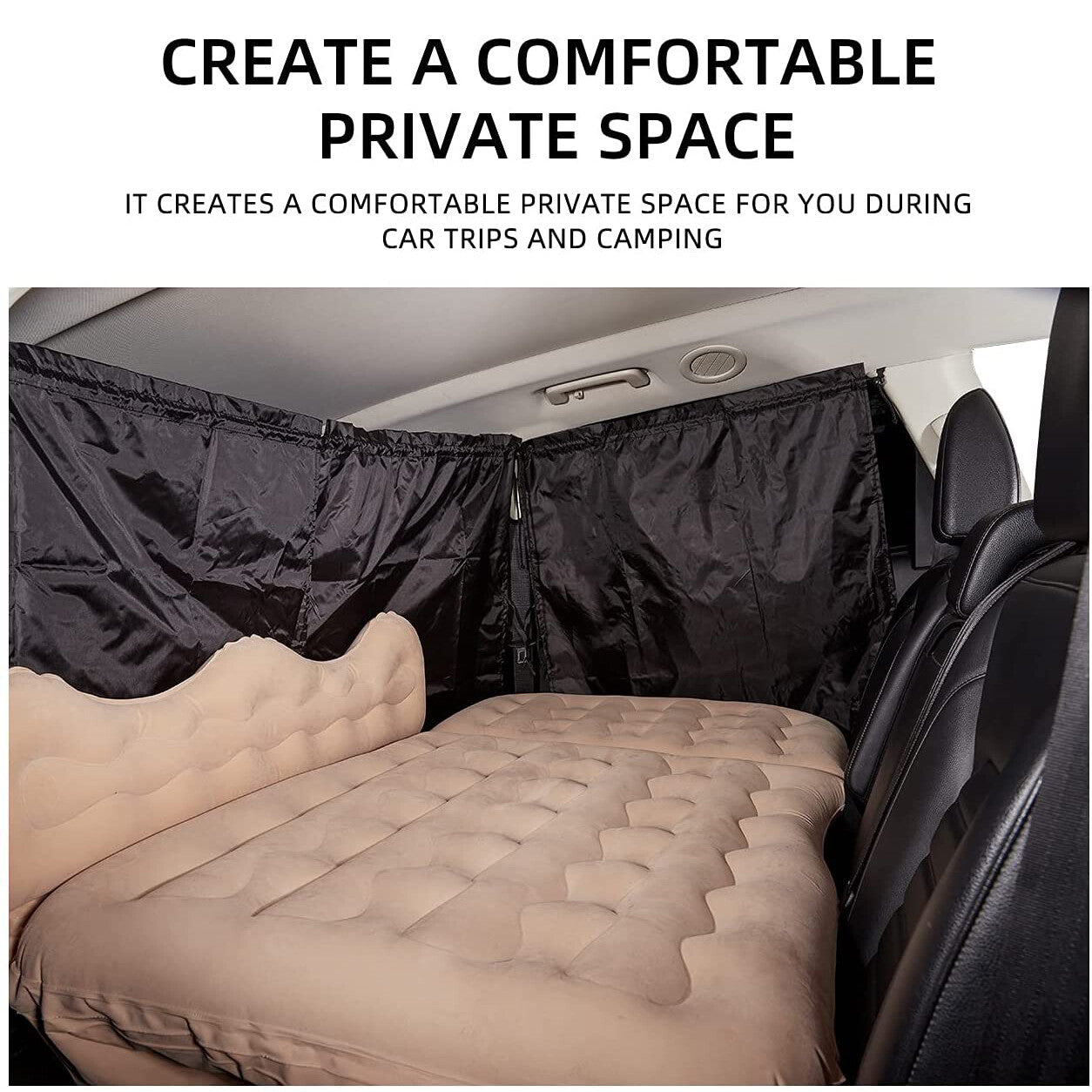 2 for Kia Car SUV Divider Privacy Curtains Side Window Travel UV Block Sun Shade