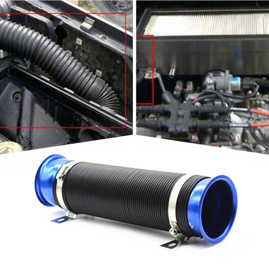 Car Suv Blue Flexible Scalable 75mm 3 Vehicles Air Intake Tube Hose Pipe Kits