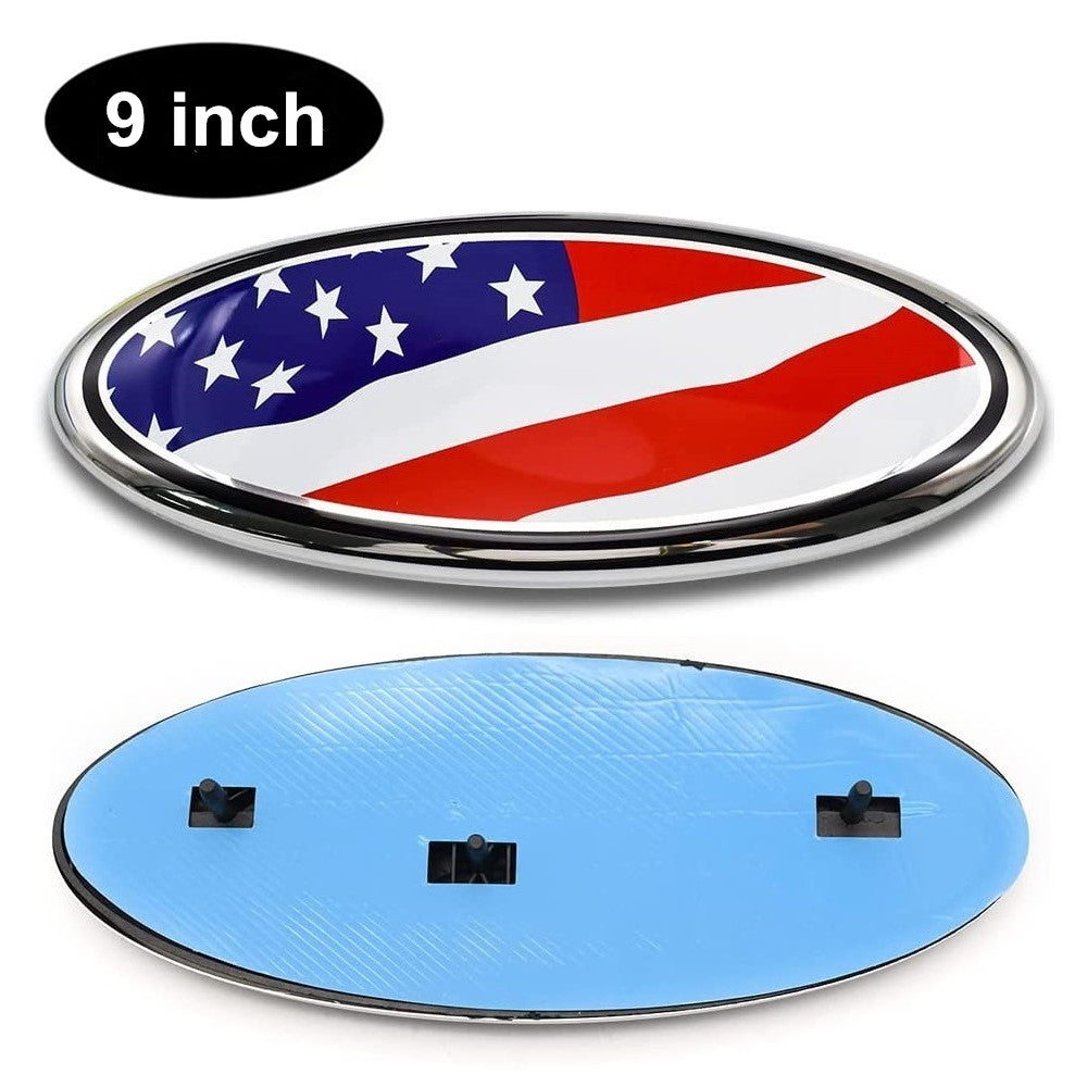 9inch  for ford  Emblem F150 Red American Flag Front Grille Tailgate Oval Badge
