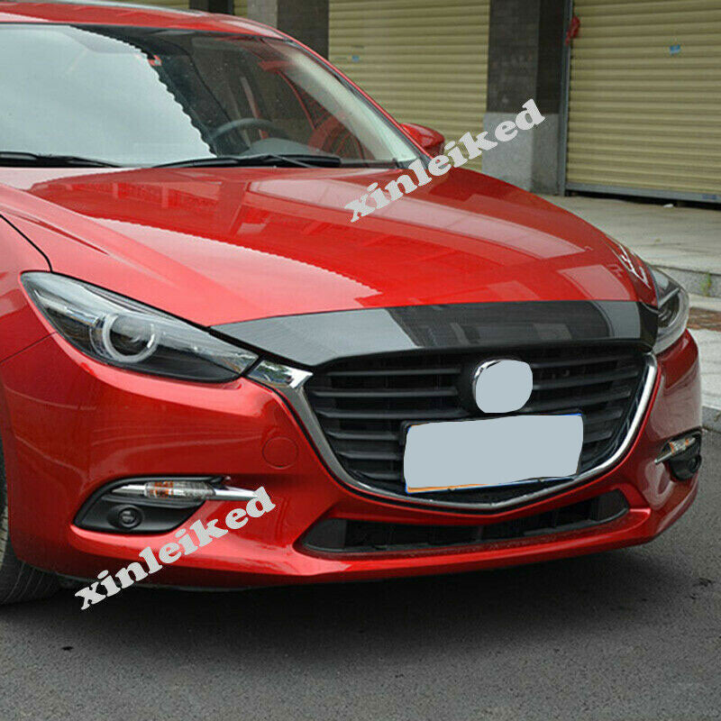for Mazda 3 Axela 2017-18 Carbon Front Upper Grille Top Hood Garnish Cover Trim