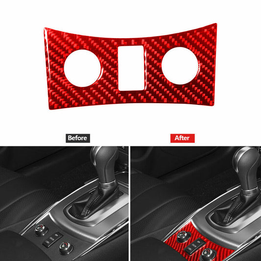 Red Carbon Fiber Below Transmission Console Type A Cover Trim for Infiniti G37