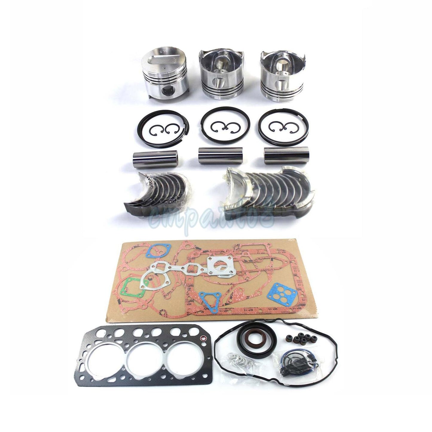 for Mitsubishi S3L S3L2 Engine Rebuild Kit Piston Liner Gasket Valves Bearings
