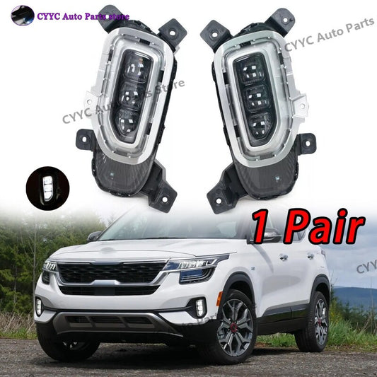 2Pcs Front Bumper LED Daytime Running Lights for KIA Seltos 2021-2022
