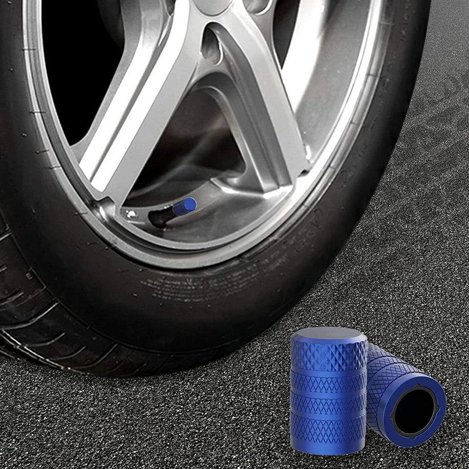 4-piece universal blue tire valve cover rod air dust cover for Honda