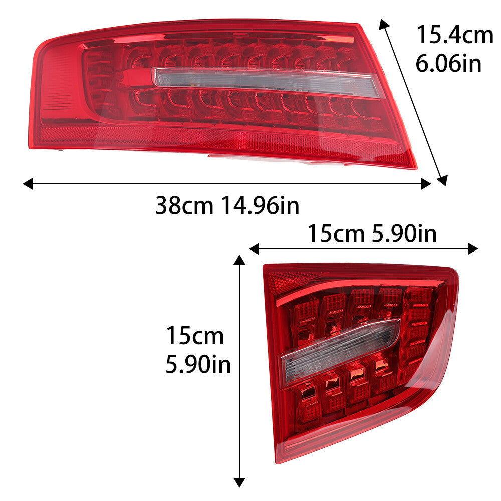 4 PCS Für for Audi A6 C6 09-11 Heckleuchte Rücklicht Schlussleuchte Rückleuchte L+R