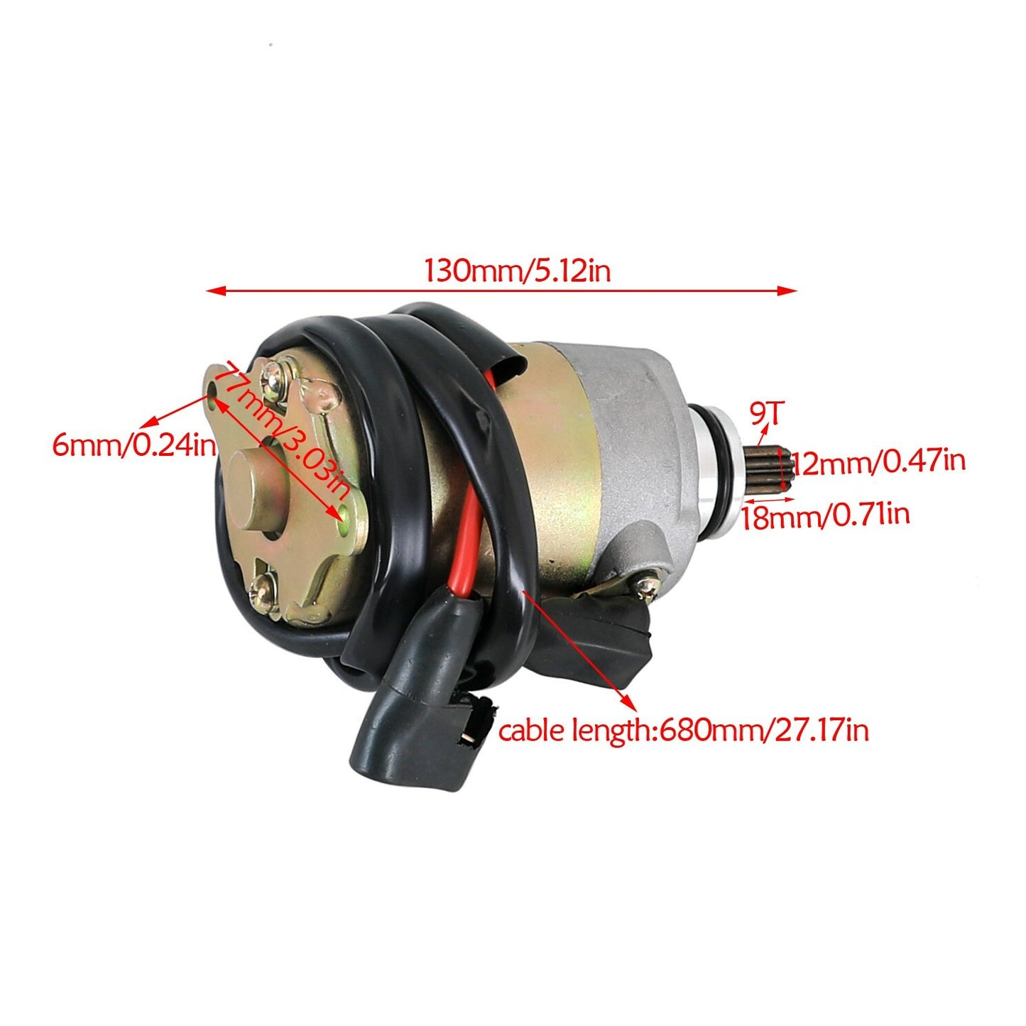 Wiring harness, electric starter motor, GY6, 125cc/150cc, go-kart/all-terrain vehicle, four-cooler.