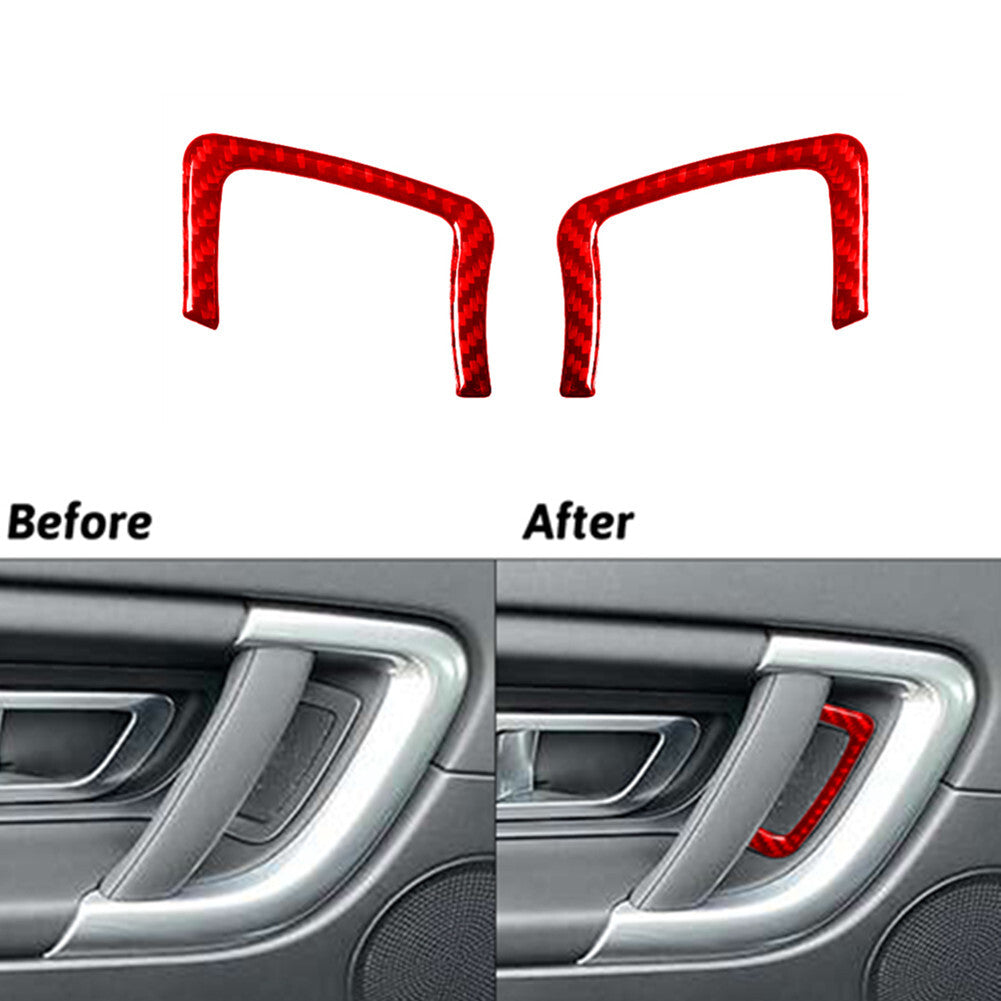 Red Carbon Fiber Rear Door Handle Top Trim for Land Rover Discovery Sport 15-19