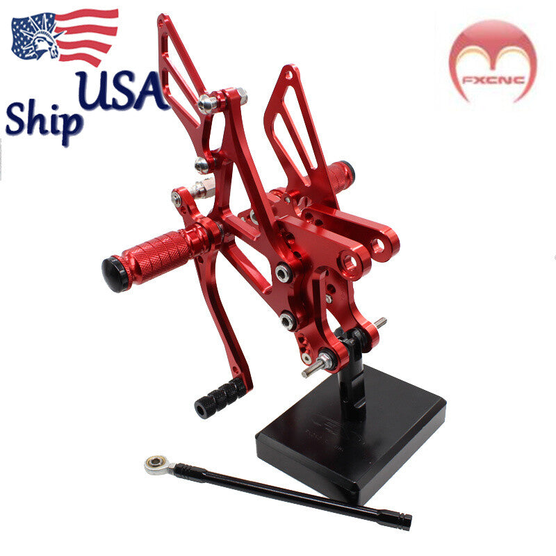 CNC 600 ZX6R ZX636 2005-2008 Red Rear Wheel Footrest and Spikes