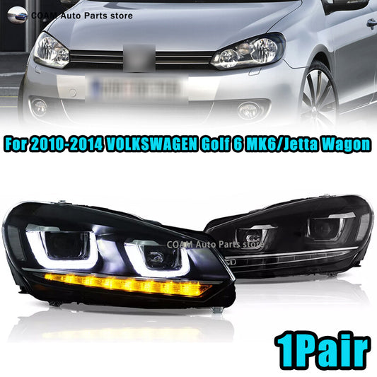 LED headlights for 2010-2014 for Volkswagen for Golf 6 MK6/ for Jetta Wagon.