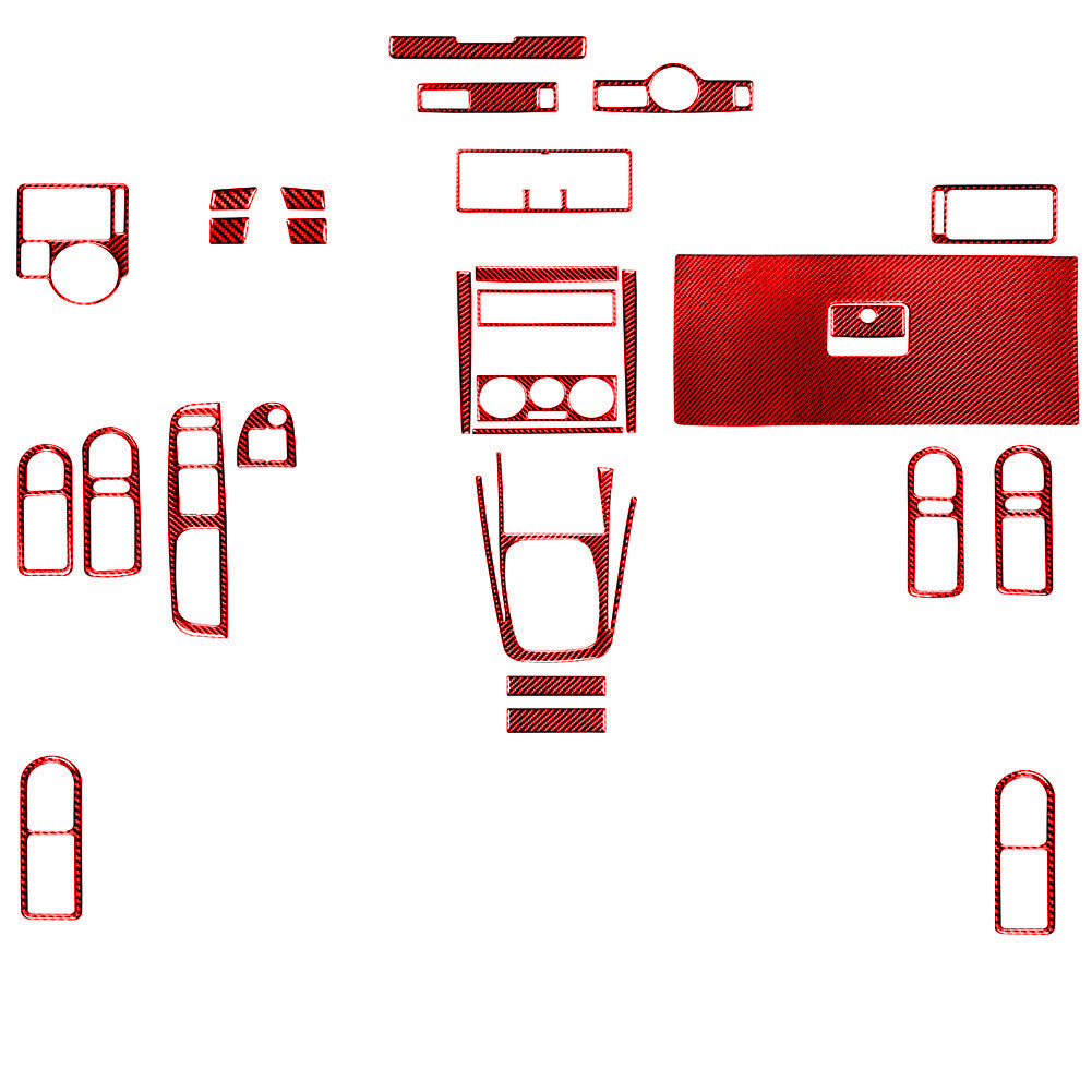 Red Carbon Fiber Full Sets Cover Trim Kit for VW for Golf 4 GTI for Jetta MK4 1999-2004