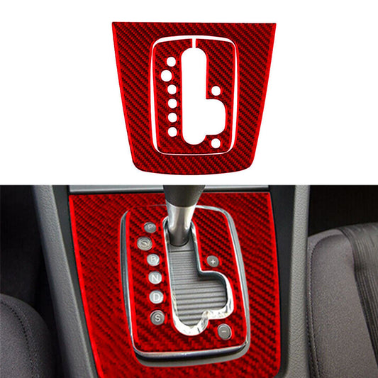 2Pcs Red Carbon Fiber Automatic Gear Shifter Panel Trim for Audi for A4 S4 2005-2008