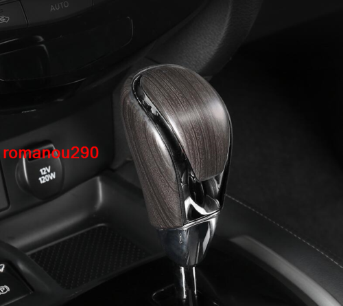 for Nissan Rogue 2017-2020 ABS Wood Grain Gear Shift Knob Shifter Cover Trim