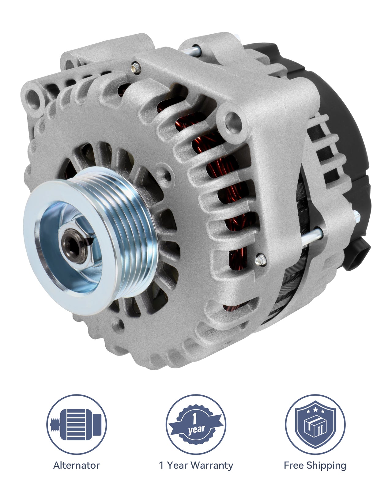 15857608 Silver Alternator Fit for 2007-2013 for Chevrolet Silverado 1500 4.3L V6