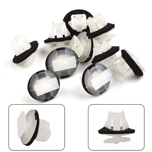 White  Black Clips 10pcs Set Car For Moulding Plastic Side Sill