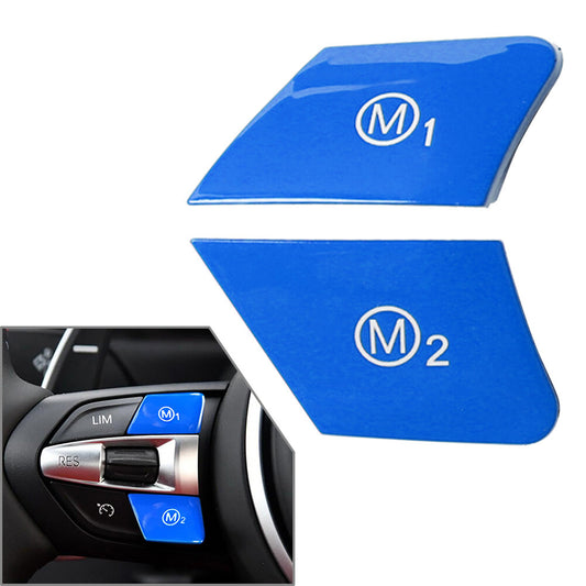 Fit for BMW 1 2 3 4 5 6 Series X5 Steering Wheel M1 M2 Mode Switch Button Cover Blue