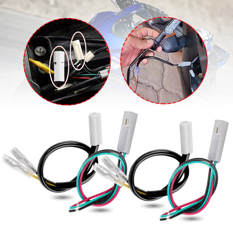 2x Turn Signal Adapter Cable PlugPlay Connector for YAMAHA YZF R1 R3 R6 R6S R25