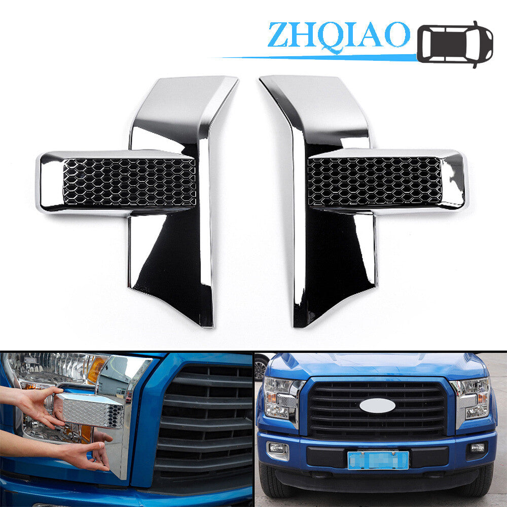 ABS Chrome Front Bumper Headlight Grille Cover trim for Ford F150 2015-2019