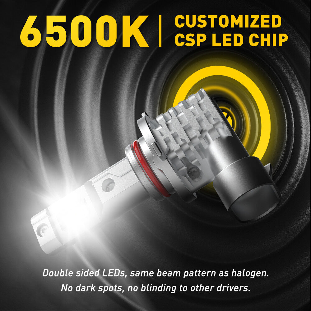 4x Auxito 9005 H11 LED Headlight Kit with High and Low Beams, Super White EXC
