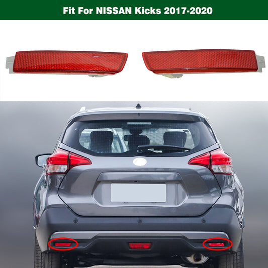 Left Right Side Rear Bumper Lights Reflector 1Pair for Nissan Kicks 2017-2020