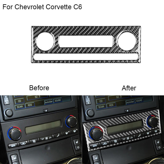 for Chevrolet for Corvette C6 Carbon Fiber Air Conditioner Switch Button Cover Trim