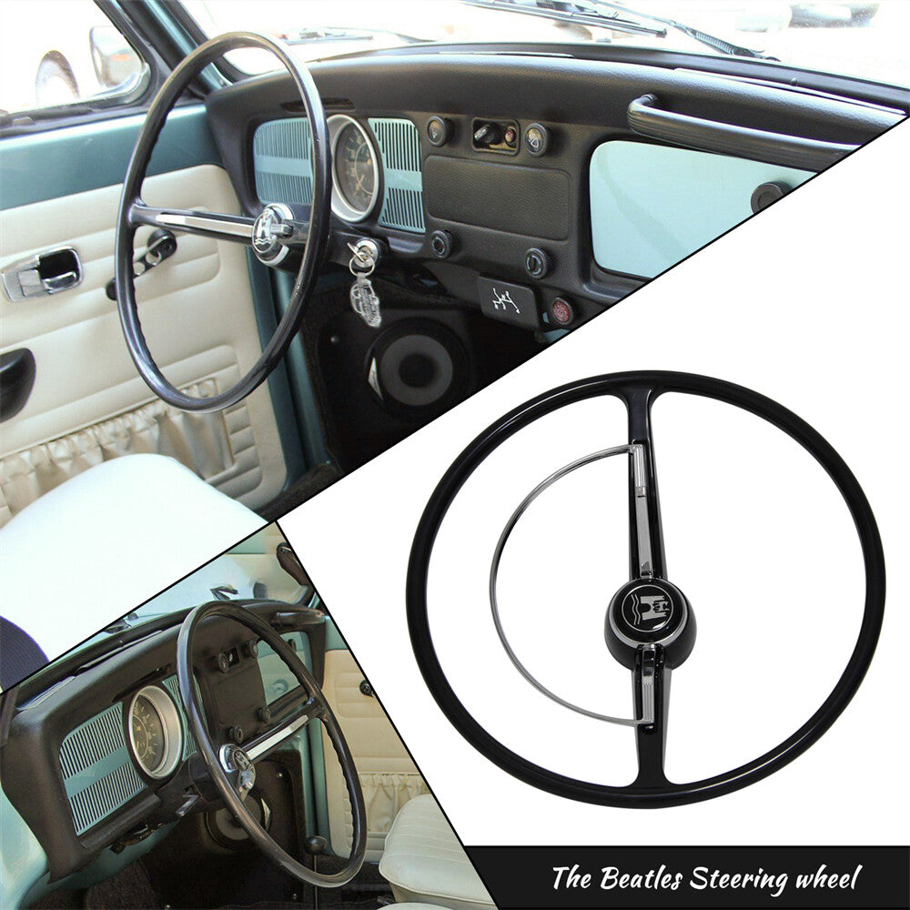 Black Steering Wheel with Horn Button Ring For 1962-1971 for Volkswagen Models