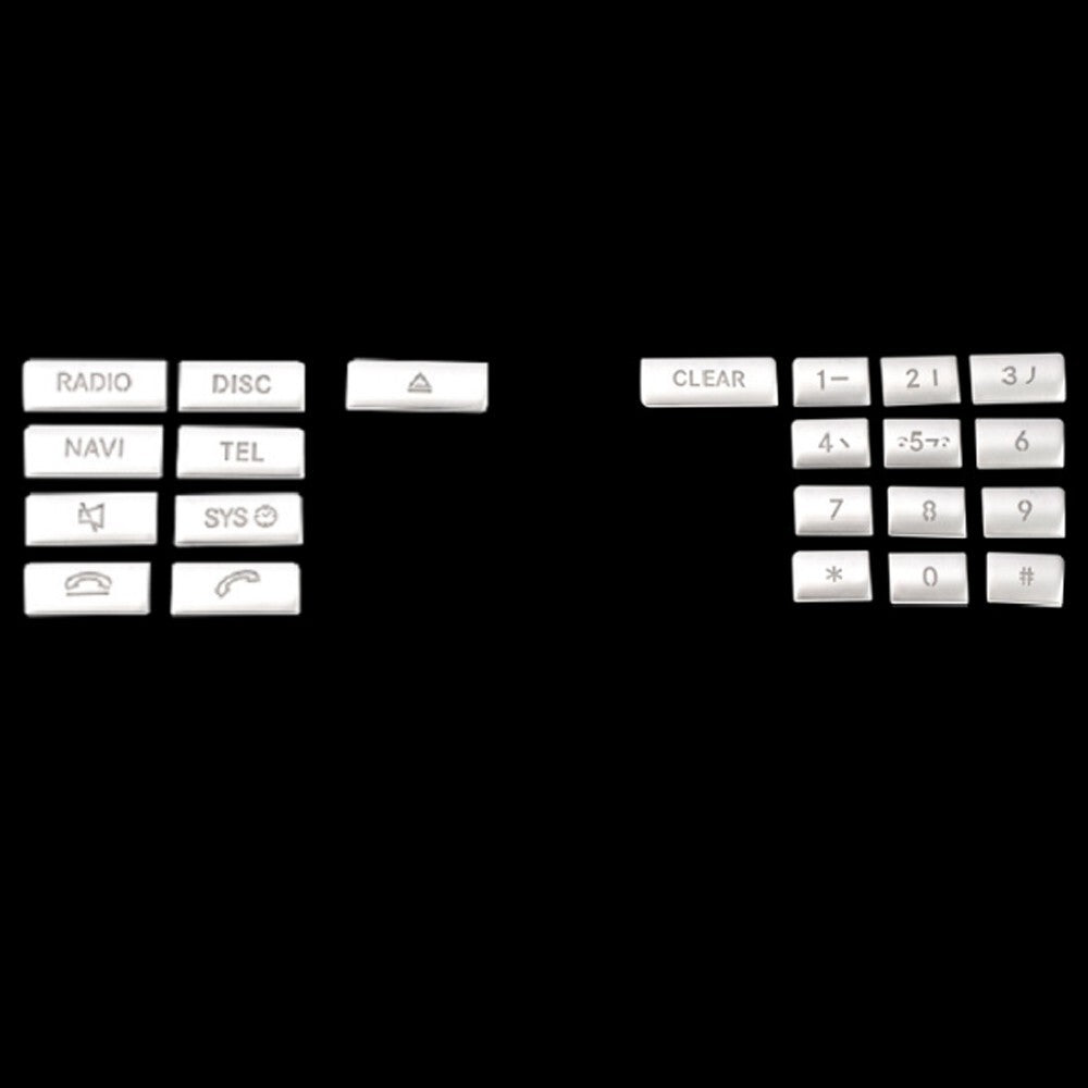 22Pcs for Mercedes-Benz C218 W212 Car Console Radio CD Numbers Switch Cover Trim