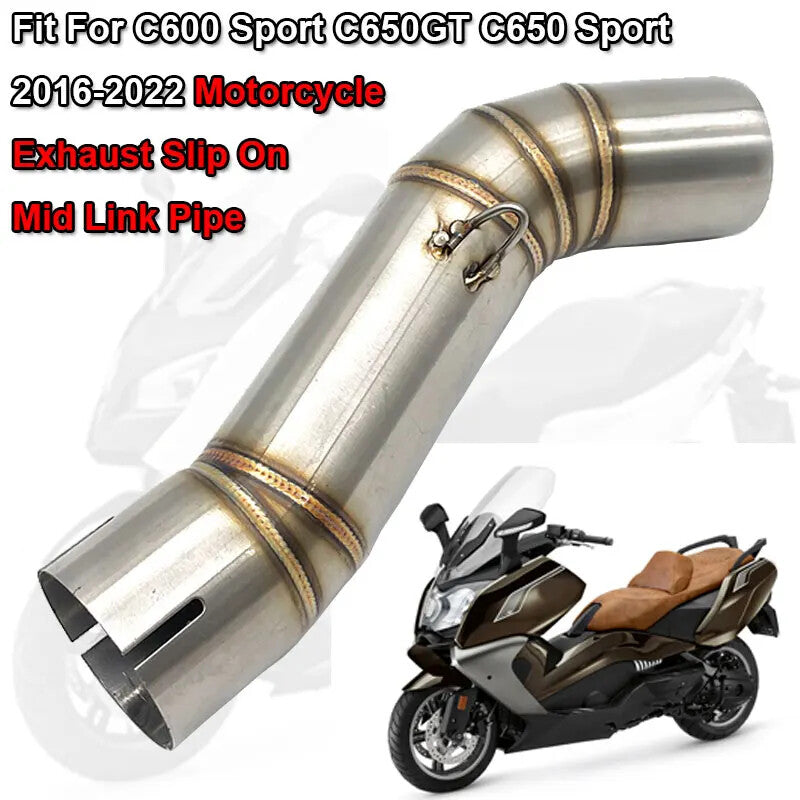 Slip-On Exhaust Mid-Pipe Muffler Fit for BMW C650GT/C650 Sport 2016-2022 Systems