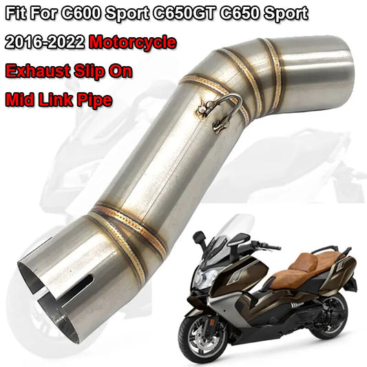 Slip-On Exhaust Mid-Pipe Muffler Fit for BMW C650GT/C650 Sport 2016-2022 Systems