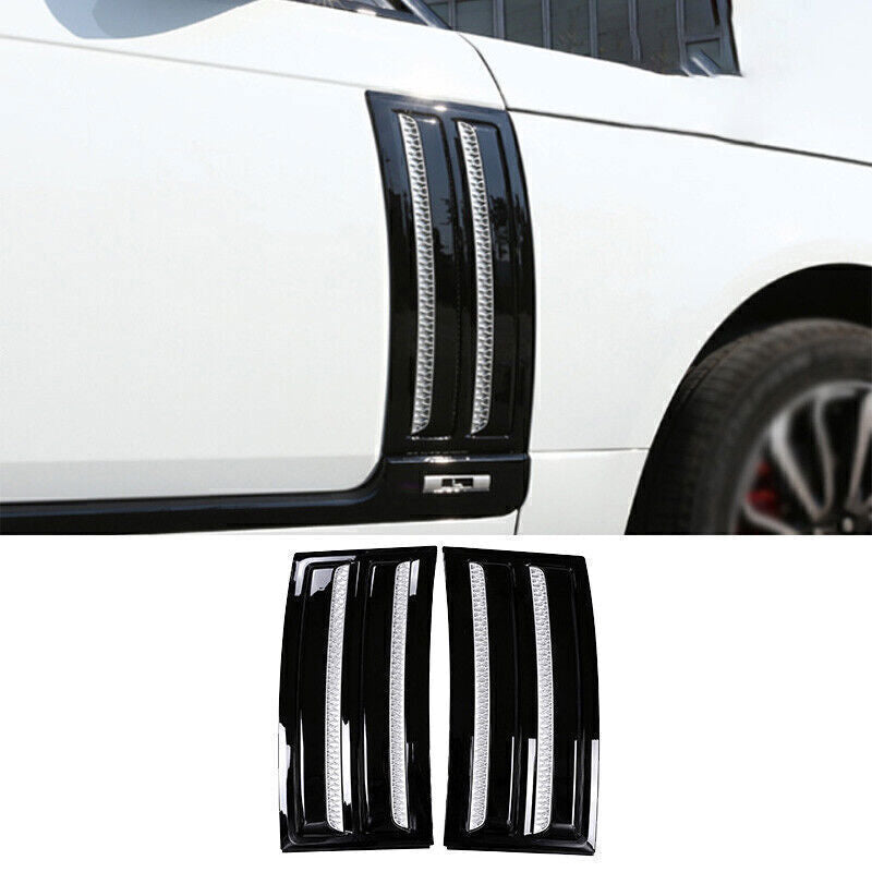 2X Silver Black Front Side Vent Fender Cover Refit for Range Rover L405 2013-22