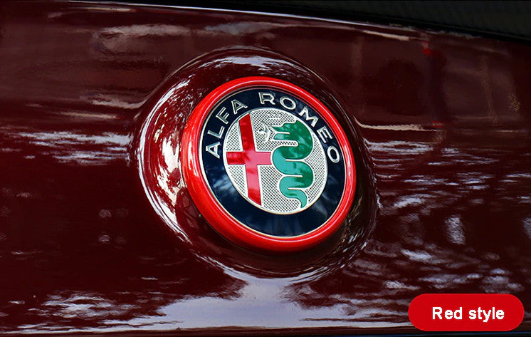 1-Pack Red for Alfa Romeo Giulia Rear Boot Trunk Ring Badge Sign Cover