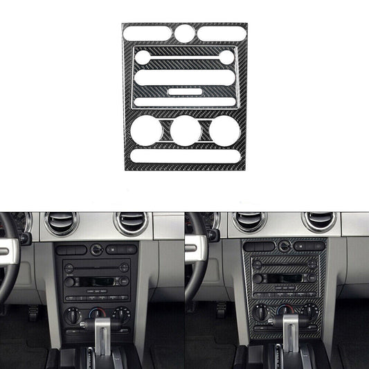 4x Carbon Fiber Center Control Panel Cover Trim Sticker for Ford for Mustang 2005-09