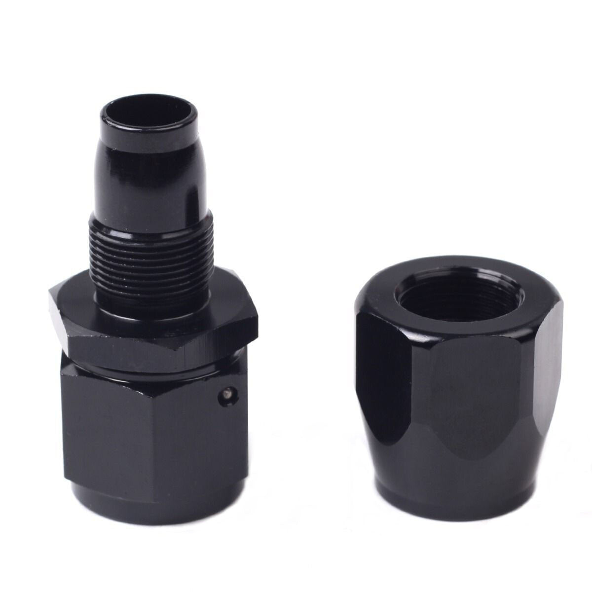 Universal 8AN -8AN 1PC Straight Swivel Oil Fuel Adapter Black Hose End Fitting