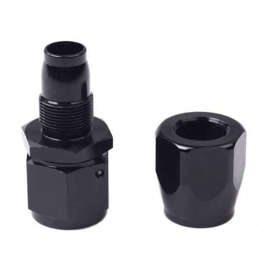 Universal 8AN -8AN 1PC Straight Swivel Oil Fuel Adapter Black Hose End Fitting