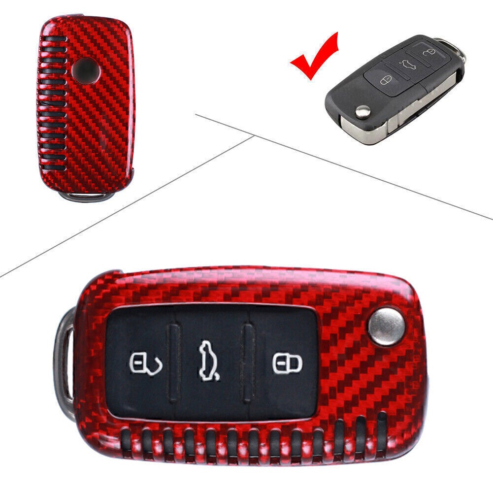 Remote Key Shell Cover Case Fit for VW for Golf R32 for Jetta Rabbit Polo Carbon Fiber