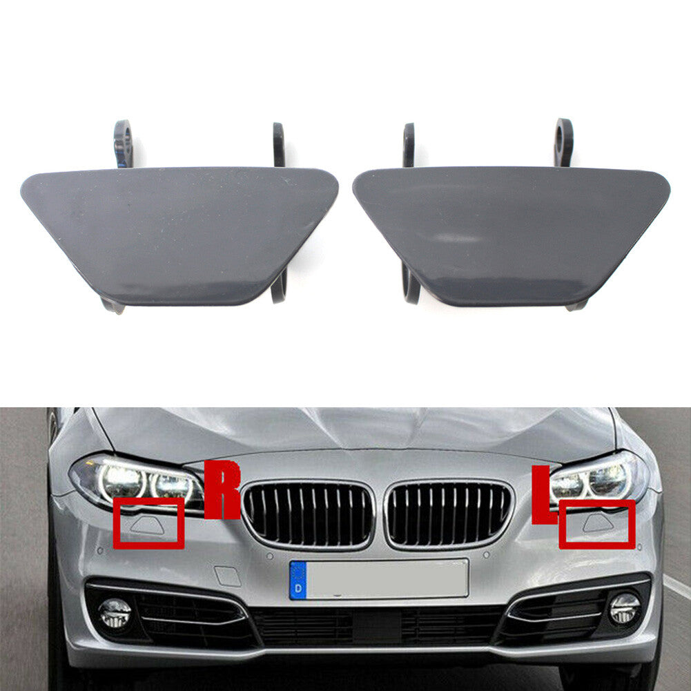 2Pcs Bumper Headlight Headlamp Washer Cap Cover for BMW 535i F10 F18 2014-2016