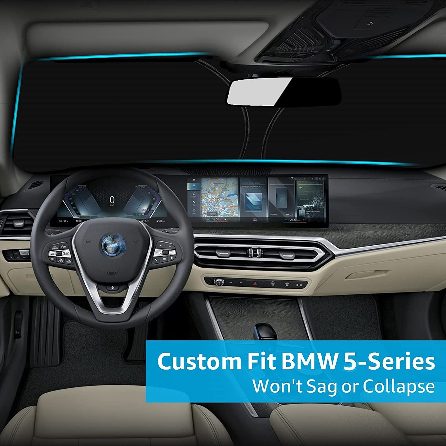 for BMW 540i E60 F11 G30 2000-2023 Car Windshield Sun Shade Foldable Front Cover