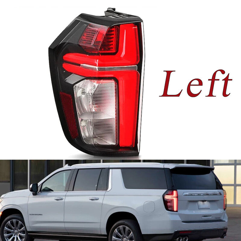 Left taillight brake light compatible with 2021-2022 for Chevrolet Tahoe/Suburban LED clear lens.